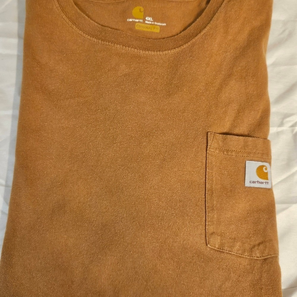 Carhartt Mens 4XL Original Fit K87 Workwear Pocket‎ T-Shirt Brown Cotton Tee